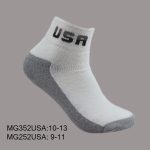 Cotton Ankle Sports Socks, White with Grey Bottom, Black USA, (1 Dozen, 12 Pairs)