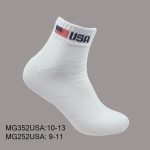 Cotton Ankle Sports Socks, White with USA, (1 Dozen, 12 Pairs)