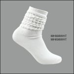 Women’s 100% Cotton Slouch Socks – White,  (1 Dozen, 12 Pairs)