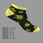 Low Cut Spandex Socks, Designed Leaf Pattern , ASST, SM702 (1 Dozen, 12 Pairs) - Image 2