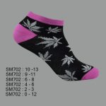 Low Cut Spandex Socks, Designed Leaf Pattern , ASST, SM702 (1 Dozen, 12 Pairs) - Image 3