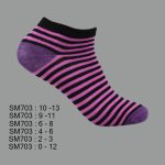 Low Cut Spandex Socks, Designed Striped Pattern , ASST, SM703 (1 Dozen, 12 Pairs) - Image 3