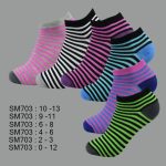 Low Cut Spandex Socks, Designed Striped Pattern , ASST, SM703 (1 Dozen, 12 Pairs)