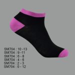 Low Cut Spandex Socks, Black with Multi Color Toe & Heel , ASST, SM704 (1 Dozen, 12 Pairs) - Image 2