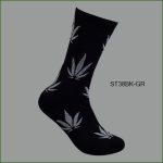 Men's Theme Crew Socks, Black with Multi Color Leaves #3 Pattern, (1 Dozen, 12 Pairs) - Image 4