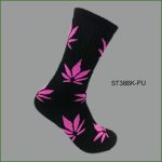 Men's Theme Crew Socks, Black with Multi Color Leaves #3 Pattern, (1 Dozen, 12 Pairs) - Image 5