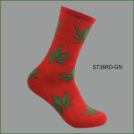 Men's Theme Crew Socks, Multi Color with Multi Color Leaves #2 Pattern, (1 Dozen, 12 Pairs) - Image 2