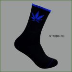 Men's Theme Crew Socks, Black with Multi Color maple leaf Pattern, (1 Dozen, 12 Pairs) - Image 5