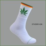 Men's Theme Crew Socks, Black with Multi Color maple leaf Pattern, (1 Dozen, 12 Pairs) - Image 6