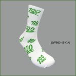 Men's Theme Crew Socks, White with Multi Color 100 Pattern, (1 Dozen, 12 Pairs) - Image 2