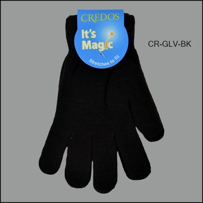 Men's CREDOS Stretch Acrylic Gloves – Black, (1 Dozen, 12 Pairs)