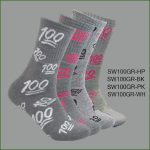 Men's Theme Crew Socks, Grey with Multi Color 100 Pattern, (1 Dozen, 12 Pairs)