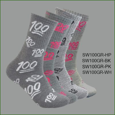 Men's Theme Crew Socks, Grey with Multi Color 100 Pattern, (1 Dozen, 12 Pairs)
