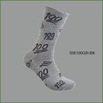 Men's Theme Crew Socks, Grey with Multi Color 100 Pattern, (1 Dozen, 12 Pairs) - Image 2