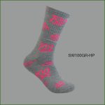 Men's Theme Crew Socks, Grey with Multi Color 100 Pattern, (1 Dozen, 12 Pairs) - Image 3