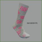 Men's Theme Crew Socks, Grey with Multi Color 100 Pattern, (1 Dozen, 12 Pairs) - Image 4
