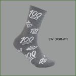 Men's Theme Crew Socks, Grey with Multi Color 100 Pattern, (1 Dozen, 12 Pairs) - Image 5