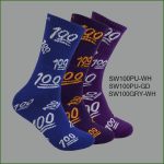 Men's Theme Crew Socks,Blue Collection with Multi Color 100 Pattern, (1 Dozen, 12 Pairs)
