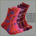 Men's Theme Crew Socks, Red collection with Multi Color 100 Pattern, (1 Dozen, 12 Pairs)