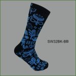 Men's Theme Crew Socks, Black with Multi Color Ethnic Graphic Pattern, (1 Dozen, 12 Pairs) - Image 2