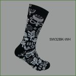 Men's Theme Crew Socks, Black with Multi Color Ethnic Graphic Pattern, (1 Dozen, 12 Pairs) - Image 5