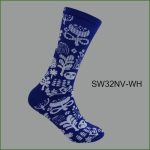 Men's Theme Crew Socks, Black with Blue Stem Mystery Design, (1 Dozen, 12 Pairs) - Image 6