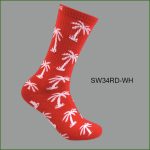 Men's Theme Crew Socks, Black with Multi Color Palm-Tree Pattern, (1 Dozen, 12 Pairs) - Image 5