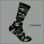 Men's Theme Crew Socks, Black with Multi Color Military Pattern, (1 Dozen, 12 Pairs) - Image 2