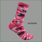 Men's Theme Crew Socks, Black with Multi Color Military Pattern, (1 Dozen, 12 Pairs) - Image 4