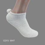 Pom-Pom Low Cut Socks for Woman, Cotton, White Solid Color , White Pom-Pom , (1 Dozen, 12 pieces)