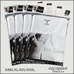 Men’s A-Shirts, 100% Pure Cotton, Solid White Color, 3 Pieces Pack, (1 Dozen, 12 Pieces)