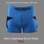 Men's Seamless Boxer Briefs, One Size, Star Design, Multi Color Asst , (1 Dozen, 12 pieces) - Image 8