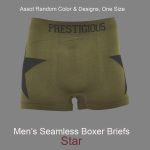 Men's Seamless Boxer Briefs, One Size, Star Design, Multi Color Asst , (1 Dozen, 12 pieces) - Image 6