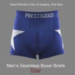 Men's Seamless Boxer Briefs, One Size, Star Design, Multi Color Asst , (1 Dozen, 12 pieces) - Image 5