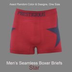 Men's Seamless Boxer Briefs, One Size, Star Design, Multi Color Asst , (1 Dozen, 12 pieces) - Image 4