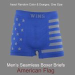 Men's Seamless Boxer Briefs, American Flag Design, One Size, Multi Color Asst , (1 Dozen, 12 pieces) - Image 3