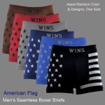 Men's Seamless Boxer Briefs, American Flag Design, One Size, Multi Color Asst , (1 Dozen, 12 pieces)