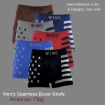 Men's Seamless Boxer Briefs, American Flag Design, One Size, Multi Color Asst , (1 Dozen, 12 pieces) - Image 2