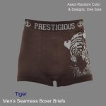 Men's Seamless Boxer Briefs, One Size, Tiger Design, Multi Color Asst , (1 Dozen, 12 pieces) - Image 7