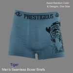 Men's Seamless Boxer Briefs, One Size, Tiger Design, Multi Color Asst , (1 Dozen, 12 pieces) - Image 5