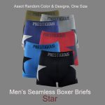 Men's Seamless Boxer Briefs, One Size, Star Design, Multi Color Asst , (1 Dozen, 12 pieces) - Image 2