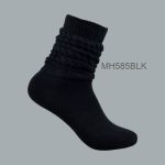 Women’s 100% Cotton Heavy Slouch Socks  – BLACK,  (1 Dozen, 12 Pairs)