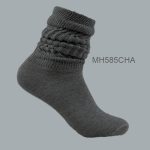Women’s 100% Cotton Heavy Slouch Socks  – CHARCOAL,  (1 Dozen, 12 Pairs)