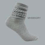Women’s 100% Cotton Heavy Slouch Socks  – GRAY,  (1 Dozen, 12 Pairs)
