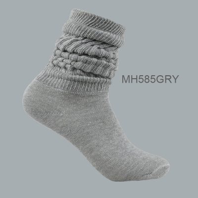 Women’s 100% Cotton Heavy Slouch Socks  – GRAY,  (1 Dozen, 12 Pairs)