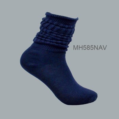 Women’s 100% Cotton Heavy Slouch Socks  – NAVY,  (1 Dozen, 12 Pairs)