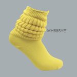 Women’s 100% Cotton Heavy Slouch Socks  –Yellow,  (1 Dozen, 12 Pairs)