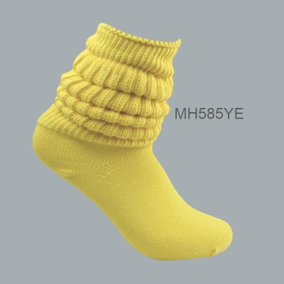 Women’s 100% Cotton Heavy Slouch Socks  –Yellow,  (1 Dozen, 12 Pairs)
