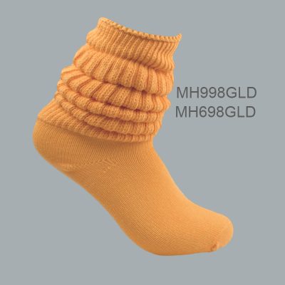 Women’s 100% Cotton Slouch Socks – GOLD,  (1 Dozen, 12 Pairs)