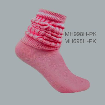 Women’s 100% Cotton Slouch Socks – Hot-Pink,  (1 Dozen, 12 Pairs)